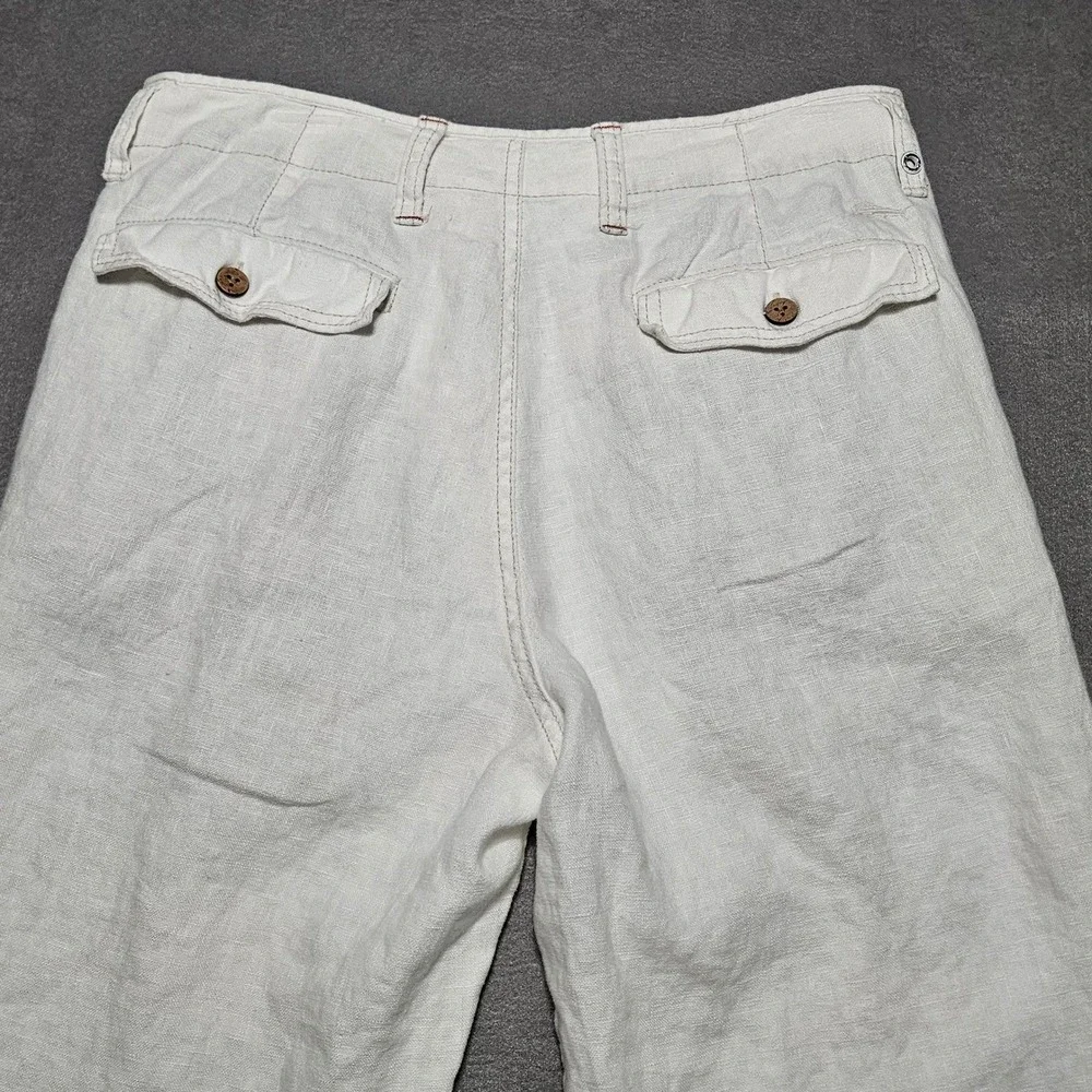 Tommy Bahama Relax Mens 30 Off White 100% Linen Straight Leg Coastal Pants
